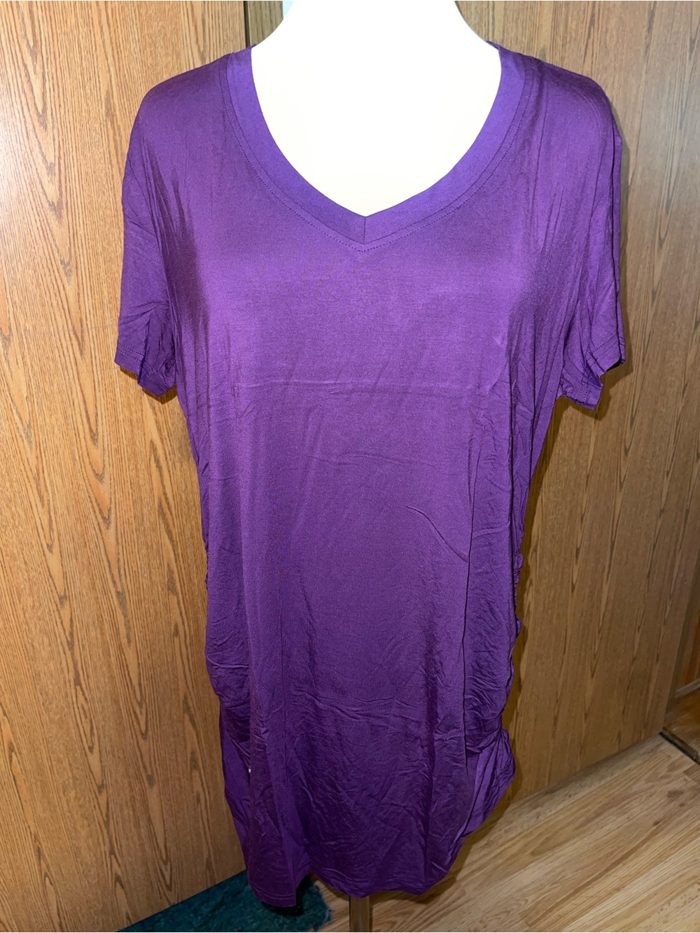 Bearsland Maternity Purple V-Neck Short Sleeve Top